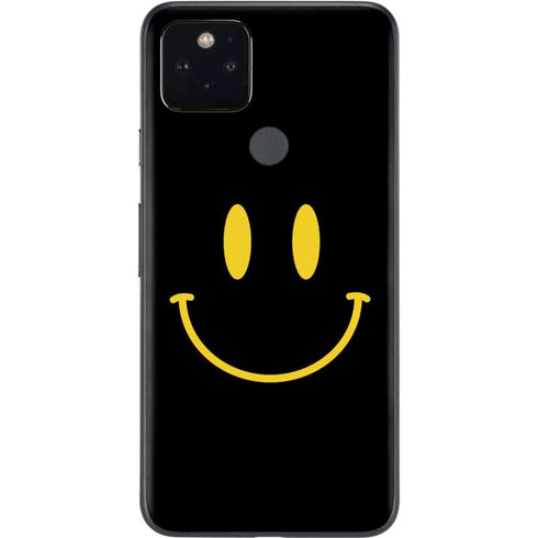 Black Happy Face Google Pixel 5 Skin